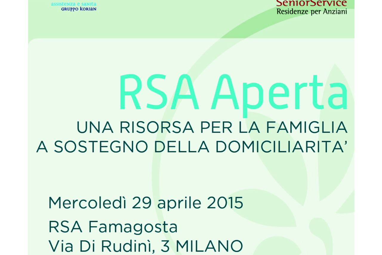 RSA APERTA: UNA RISORSA PER LA FAMIGLIA A SOSTEGNO DELLA DOMICILIARITA’