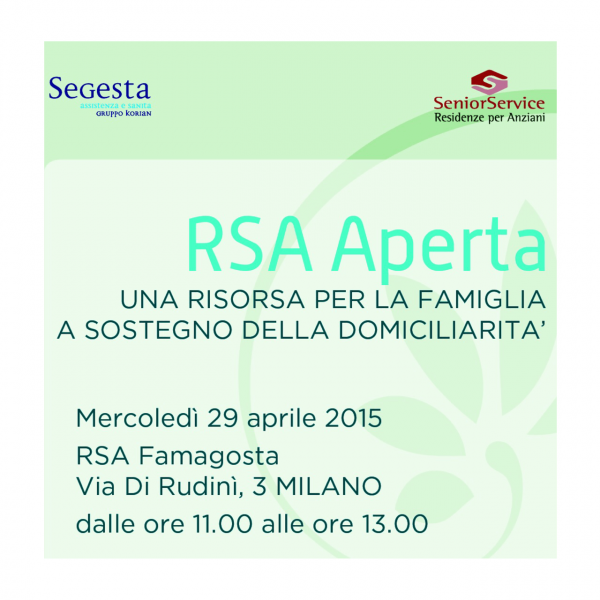 RSA APERTA: UNA RISORSA PER LA FAMIGLIA A SOSTEGNO DELLA DOMICILIARITA’