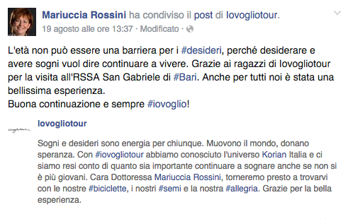 Mariuccia Rossini Korian San Gabriele Bari