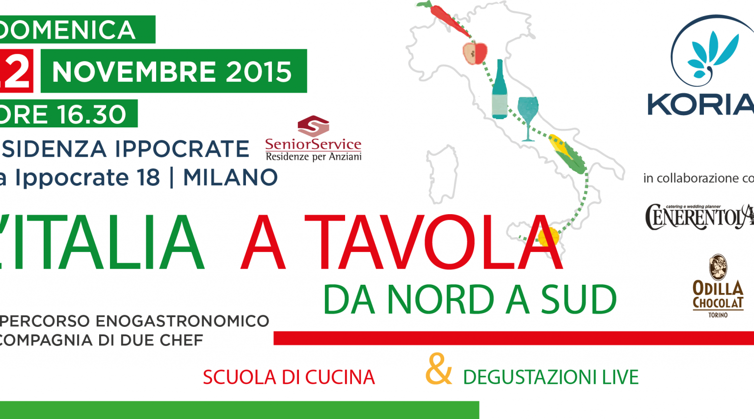 L'Italia a tavola da Nord a Sud presso la Residenza Ippocrate