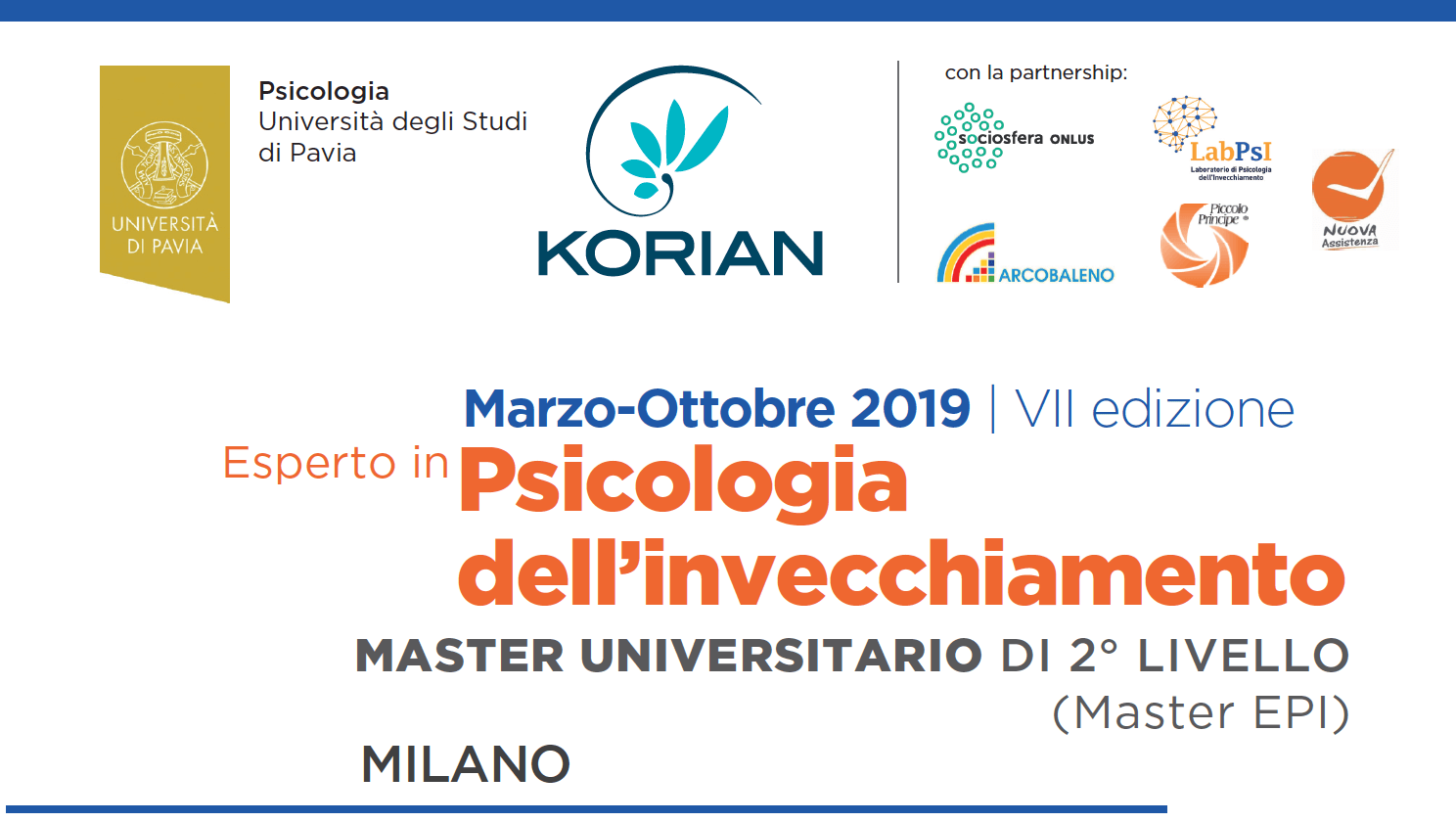 Master in “Esperto in psicologia dell’invecchiamento”: VII edizione