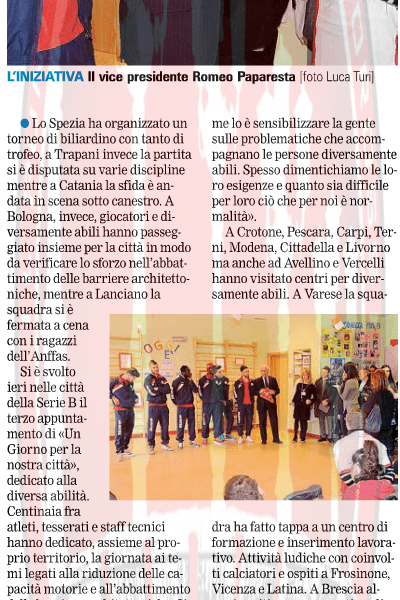 Tutti Insieme in visita alla Nuova Fenice da La Gazzetta dello Sport