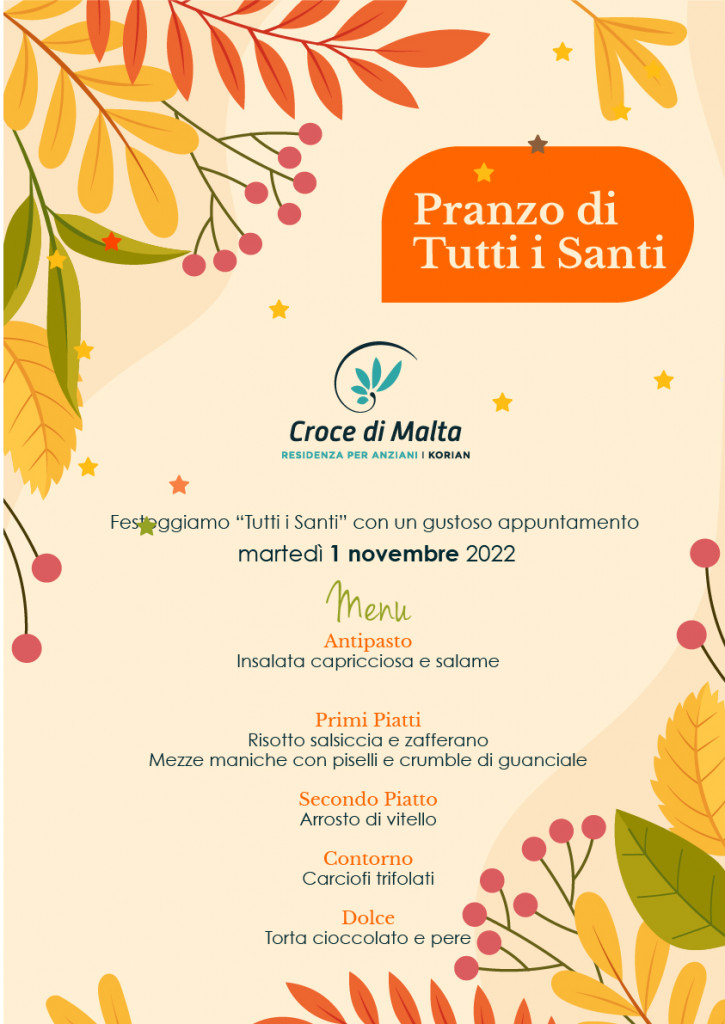 Croce di Malta Pranzo di tutti i Santi | Korian residenze per anziani